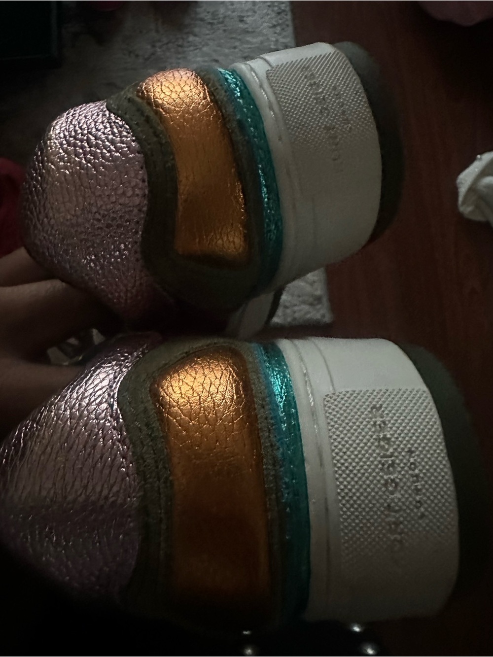 Kurt Geiger Olive Green Multicolor Accent Sneakers - Picture 4 of 7